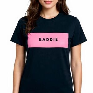 NWT “BADDIE” Graphic T-Shirt – Black & Pink